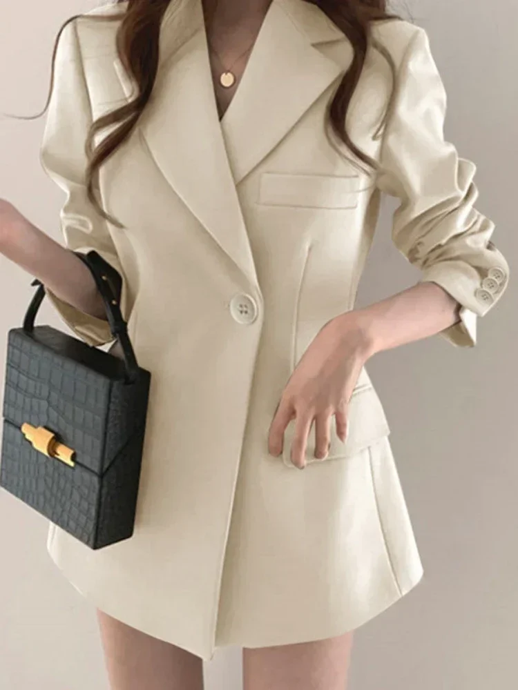 New in Elegant Stylish Women\'s Blazers Coats Office Lady Blazer for Women Jacket Khaki Top Loose Trendy Outerwear Women Clothing