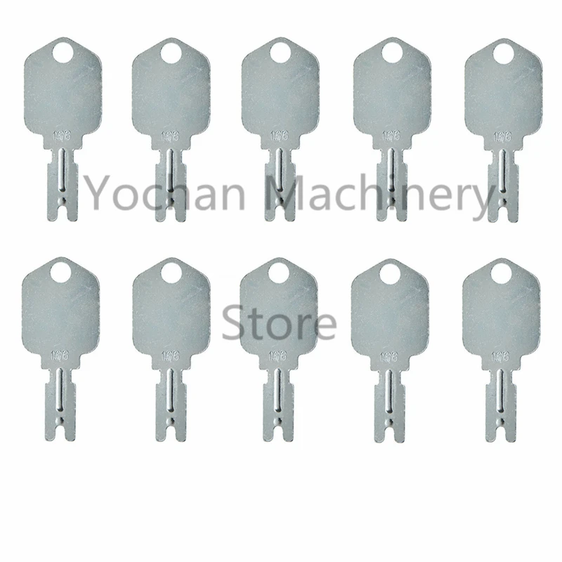 

10 Pieces 166 186304 Forklift Key For Clark Yale Hyster Komatsu Gradall Gehl Crown 7738-4578 91033317 A214062 5133504