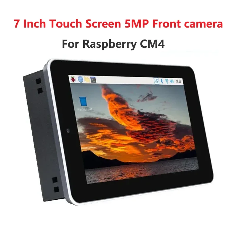 

For Raspberry Pi CM4 7 Inch Touch Screen All-In-One Kit 800x480 with 5MP Front Camera Aluminum Case Fan Ethernet Speaker