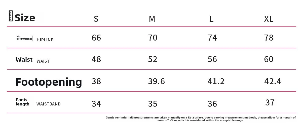 Size chart and fit details