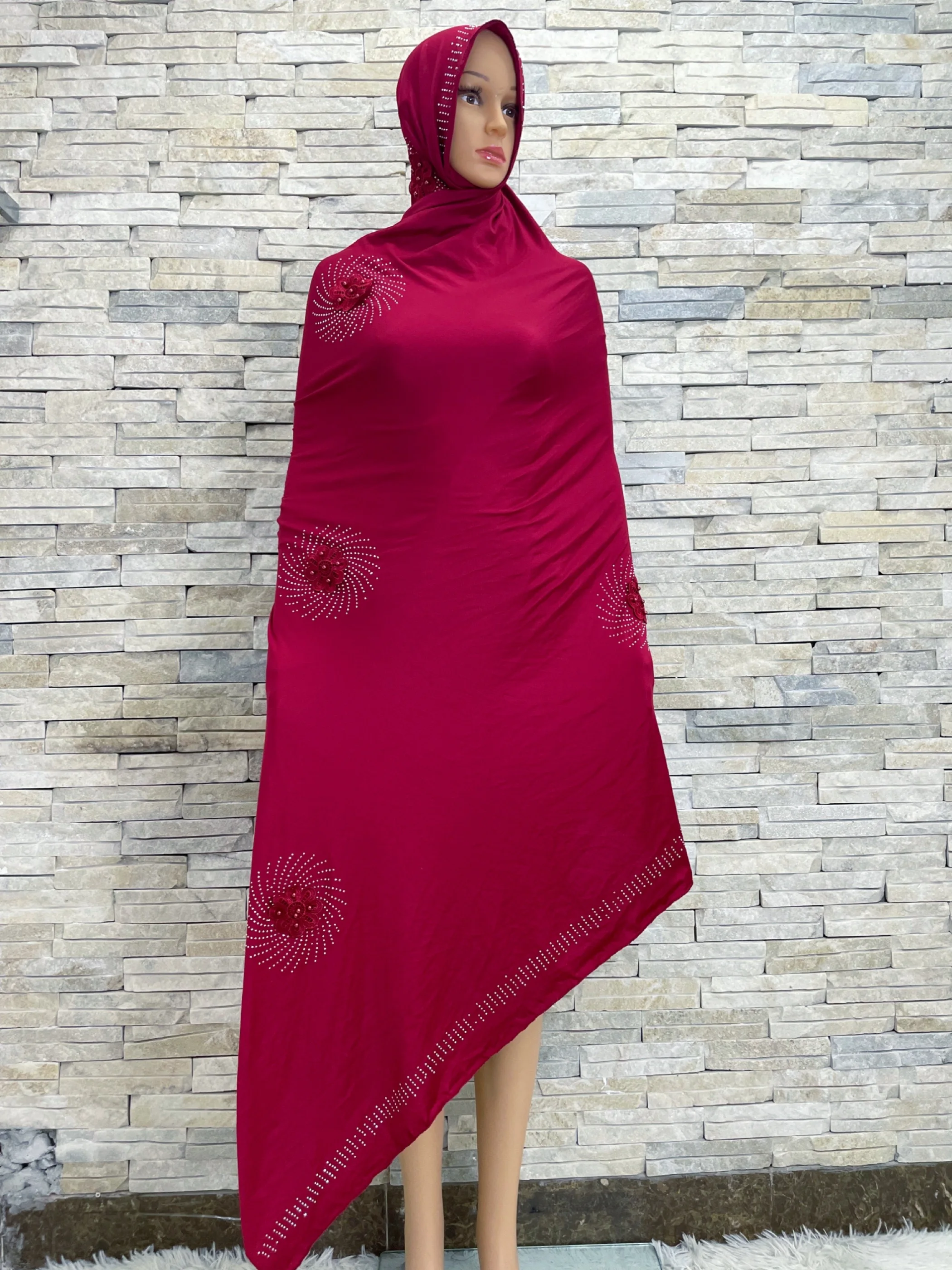 Pashmina africana de Dubái para mujer, pañuelo Hijab 2023 de algodón, chal musulmán, turbantes de Ramadán, HB282, 100%