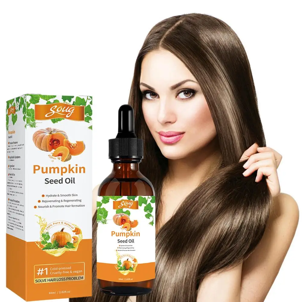 5/3/2/1PC Organic Pumpkin Oil For Hair Anti-Frizz Hair Oil Smoothing Moisture Recovery Hair Oil Natural Organic Pumpkin Seed Oil