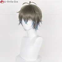 Vtuber NIJISANJI Luxiem Ike Eveland Cosplay Wig Glasses Earrings Heat Resistant Synthetic Hair Halloween Party Wigs + Wig Cap