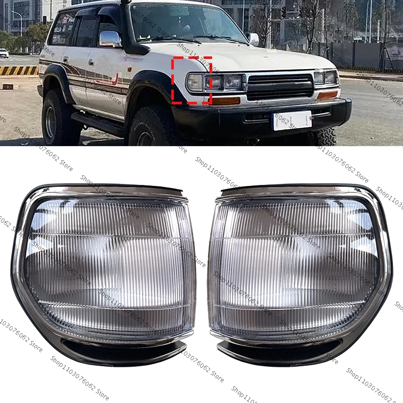 For Toyota Land Cruiser 4500 80 LC80 FZJ80 1991-1997 Car Front Bumper Corner Turn Signal Light Lamp without Bulb