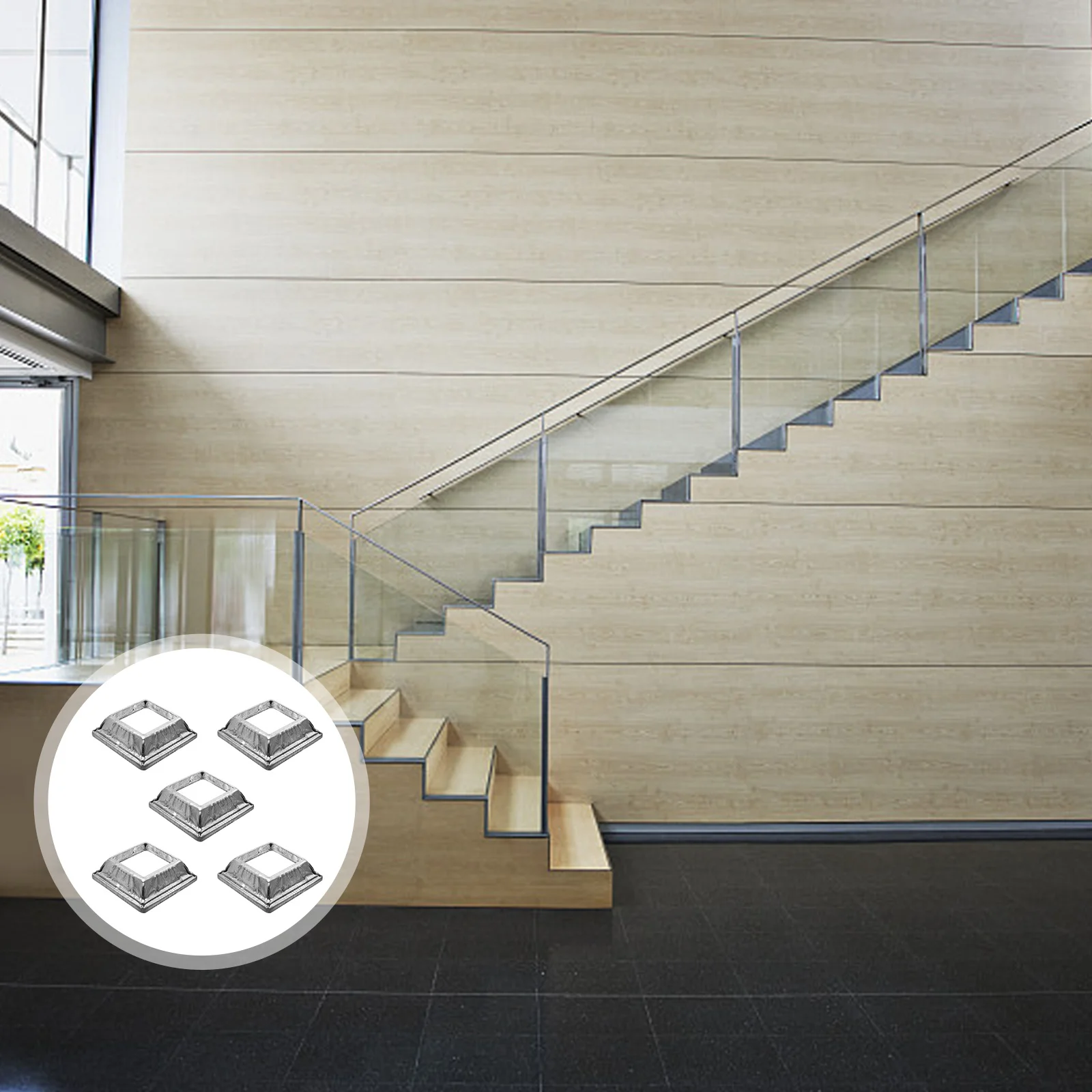 50 قطعة درابزين معدني شفة آخر غطاء قاعدة لسطح السفينة الشرفة درابزين دعم درابزين العمود قاعدة الأجهزة قوس #1