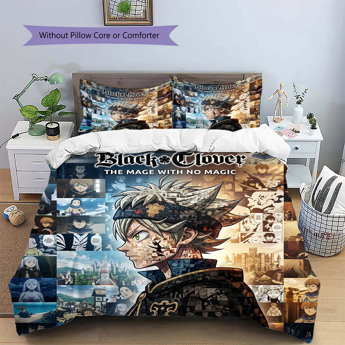 Black Clover pour les fans |   Ensemble de taie d'oreiller et de housse de couette spéciaux |   Literie de chambre à coucher de style anime |   Superbe cadeau YUN6511