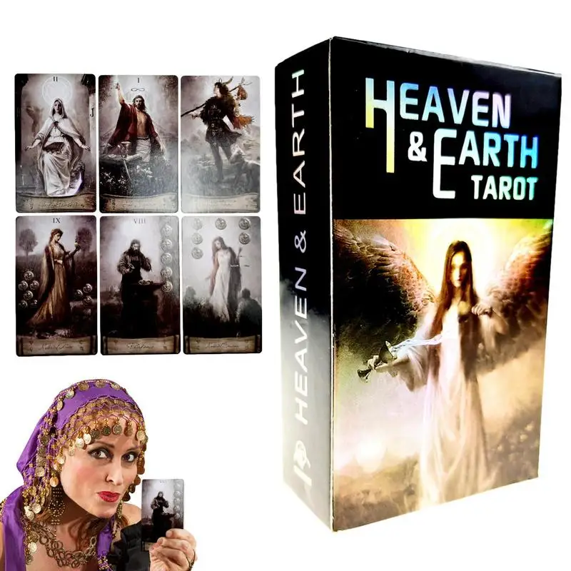 

78 English Cards For Beginners Heaven & Earth Tarot Decks Women Fortune Telling Oracle Card Table Board Game Family Nights