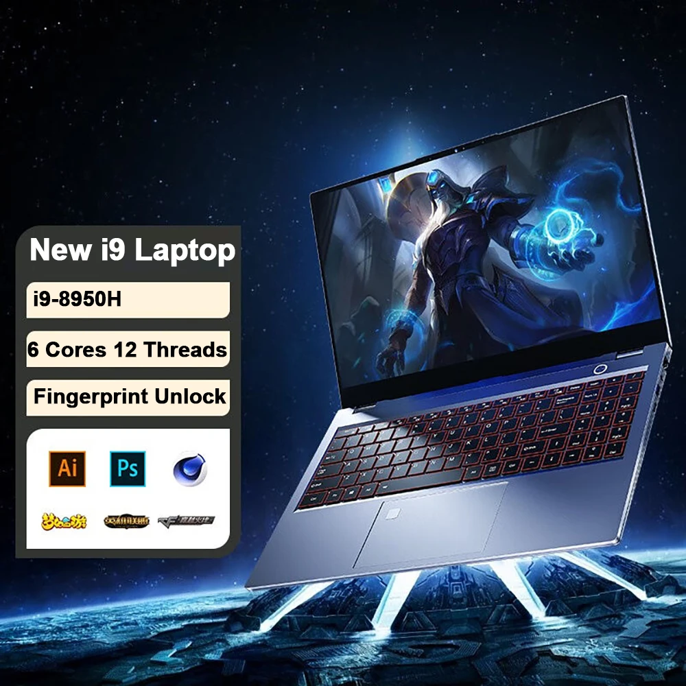 CRELANDER i9 Laptop 15.6 pollici Core i9 processore 8th/9th/10th Gen 32GB RAM Windows 11 Computer portatile da gioco Computer portatile PC portatile