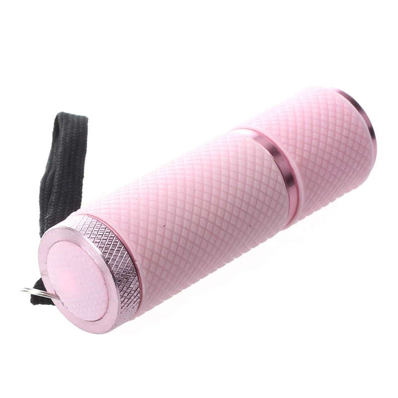 10X Outdoor Mini Pink Rubber Coated 9-LED Flashlight Torch CNIM Hot
