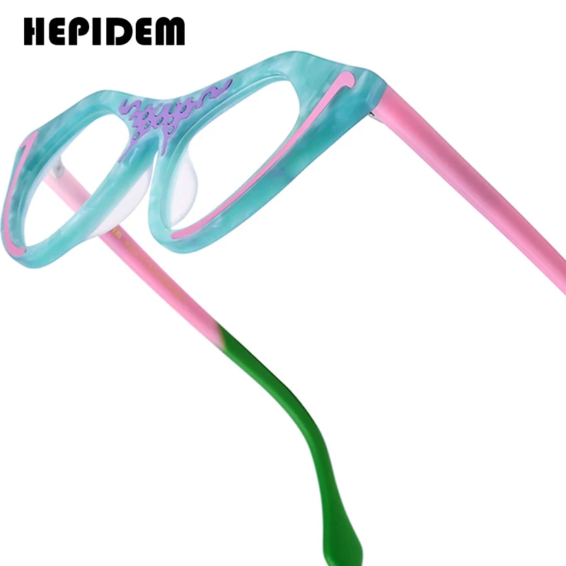 

HEPIDEM Acetate Glasses Frame Women Luxury Brand Design Cat Eye Eyeglasses Japanese Handmade Spectacle Thick Cateye Eyewear 9372