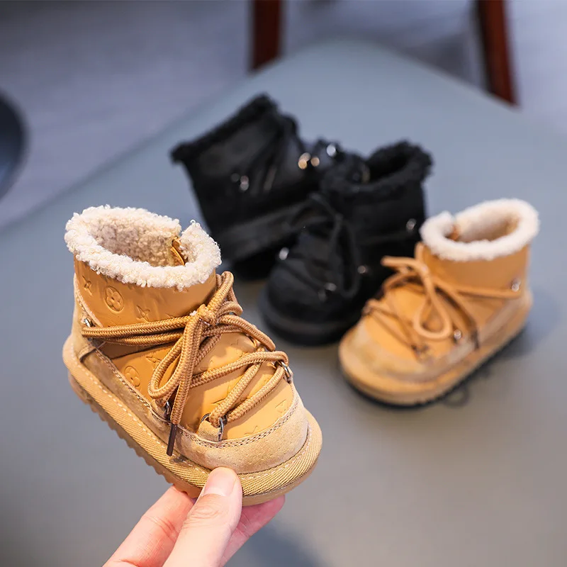 Baby Snow Boots Genuine Leather Baby Soft Soled Toddler Shoes Winter Shoe for Girl Kids Shoe for Girl Ankle Boot Platform Boots