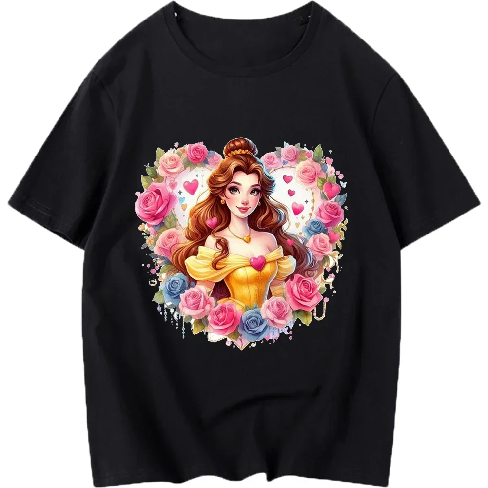 

Новые термопереносные наклейки принцессы Диснея Belle Iron On для одежды, виниловые термоаппликации с принтом DTF, моющаяся наклейка на футболку