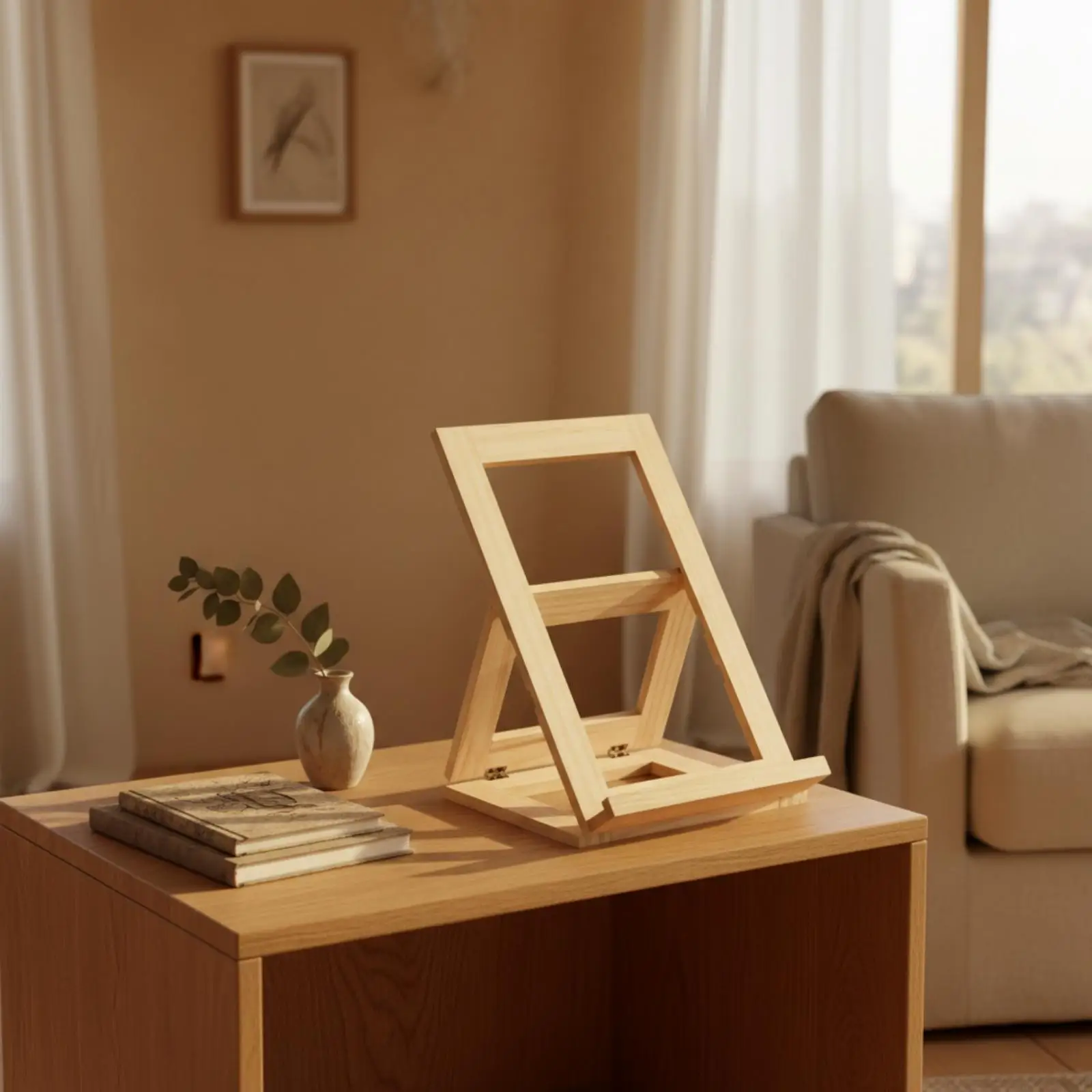 Foldable Tabletop Easel Solid Wood Wooden Tabletop Easel Unfinished Foldable Painting Stand for Artists, Students, Art Studio,