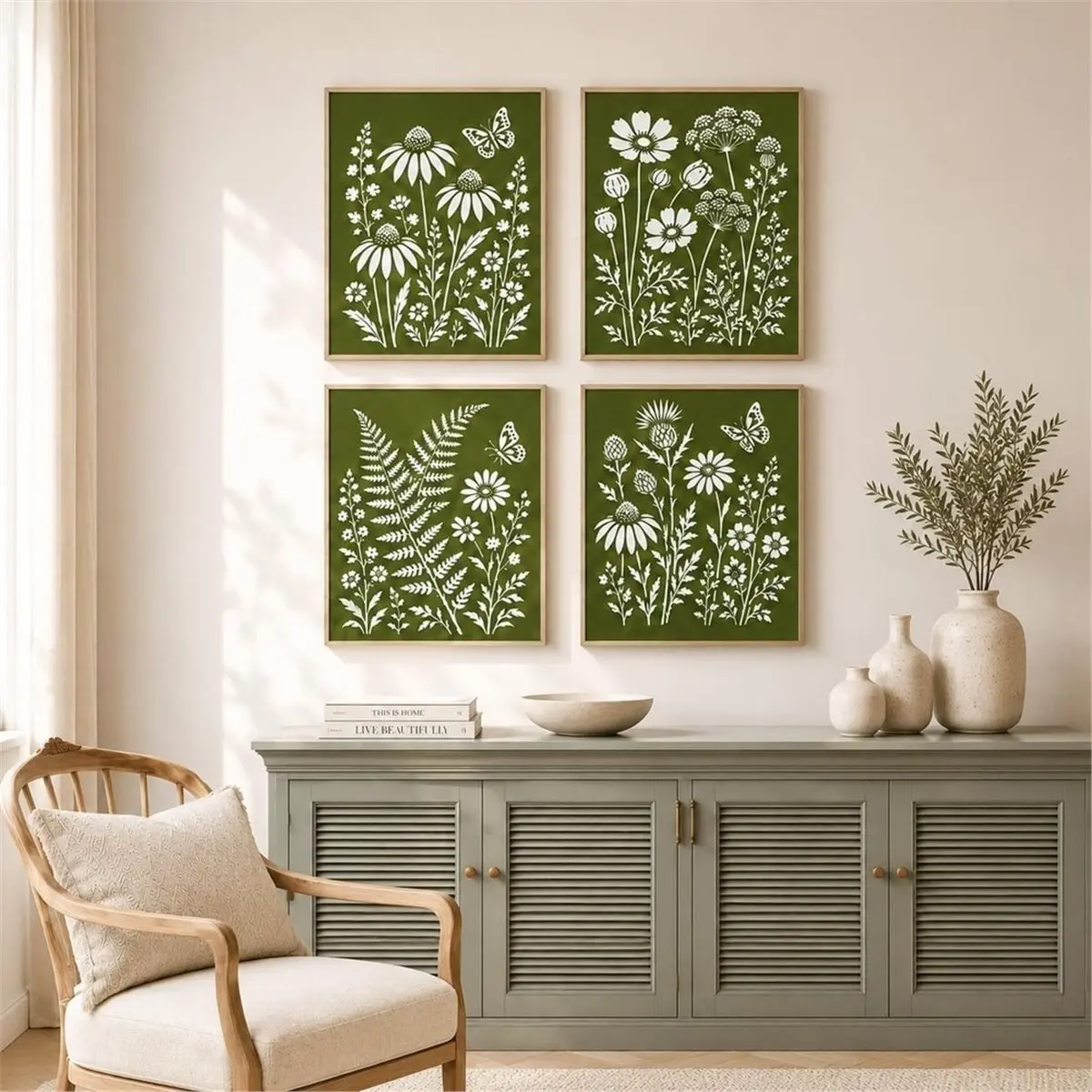 Wall Stencil Kit for Painting, 6 PCS Large Reusable Floral , Wood, Furniture, Fabric,for , Artist
