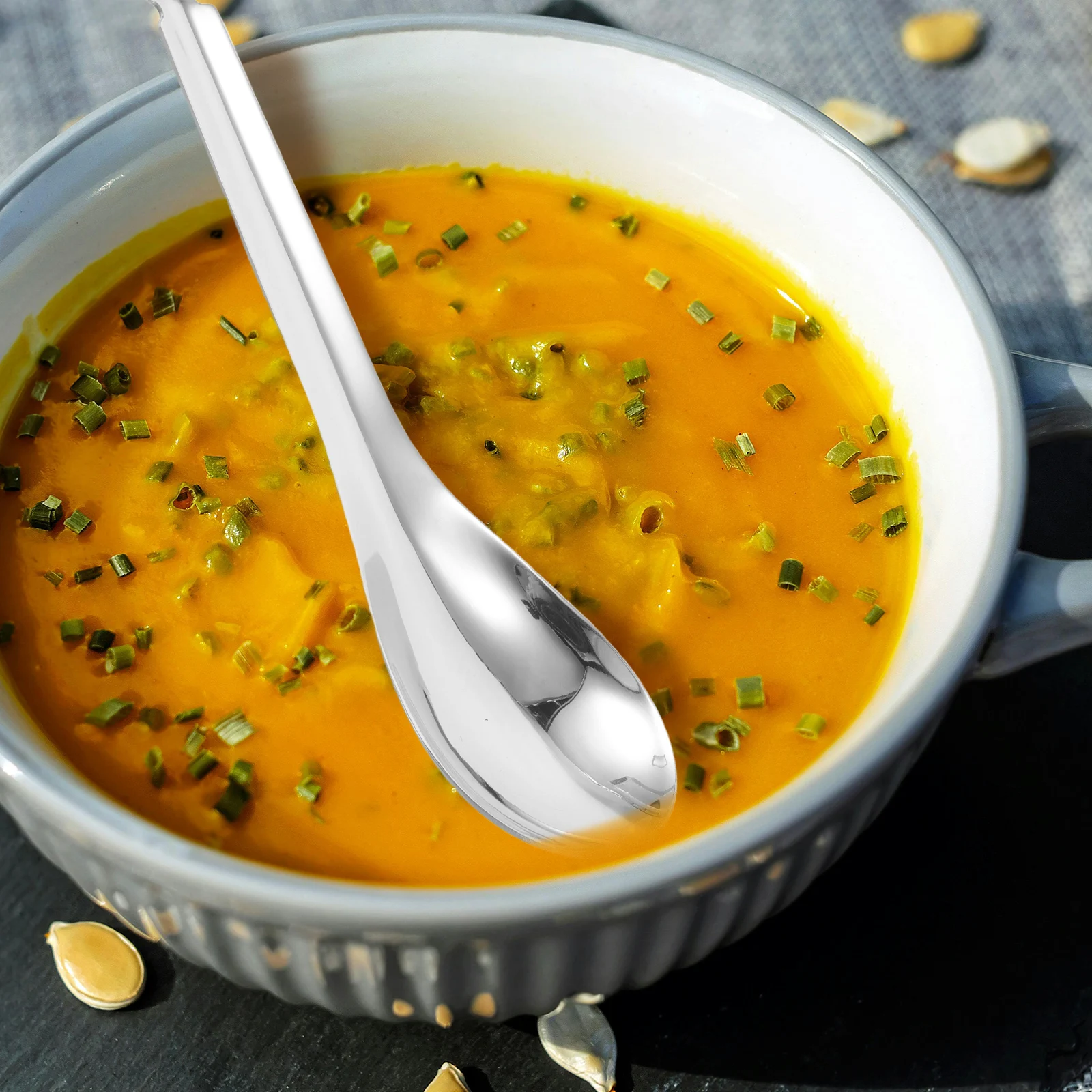 

4pcs Stainless Steel Slotted Spoons Set Compact Kitchen Skimmer Spoon For Soup Sauce Caviar Pasta Cooking Serving Buffet Use