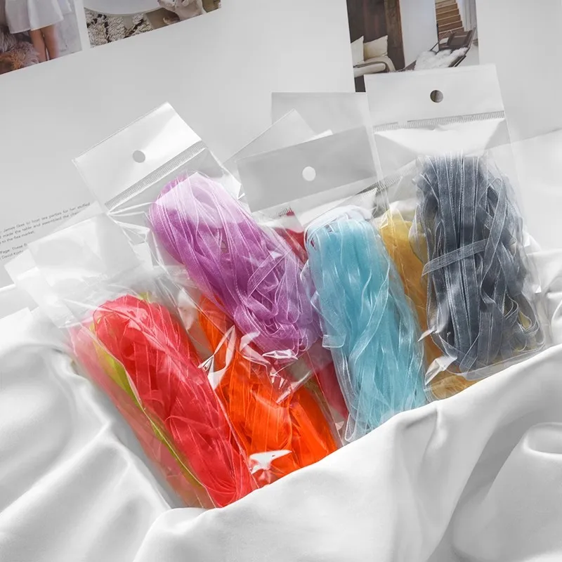 0.6 センチメートル/1 センチメートルシフォンオーガンザリボン縫製生地結婚式クリスマス用品クラフトギフトラッピング帽子 DIY 衣類アクセサリー