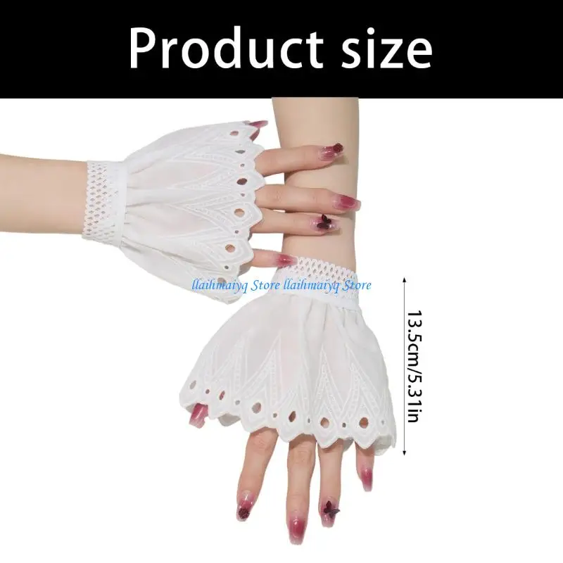 Picture 5: 573B Fashionable Hollow Out False Hand Sleeves Ruffled Gothic Costume Accessory For Photography And Seasonal Styling