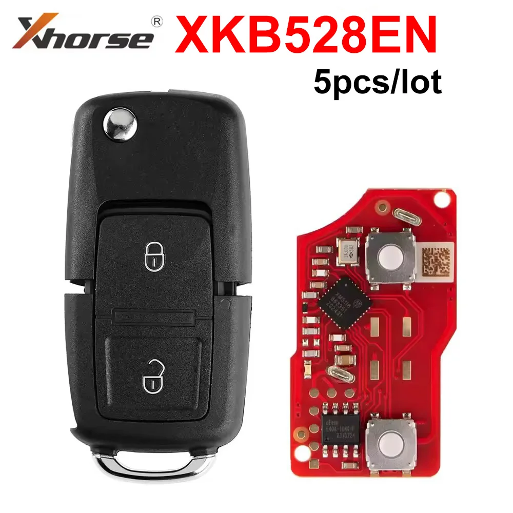 

5 шт./лот XHORSE XKB528EN Универсальный дистанционный автомобильный ключ VVDI Auto B5 Style 2 кнопки 2-го поколения для инструмента VVDI2 без чипа внутри