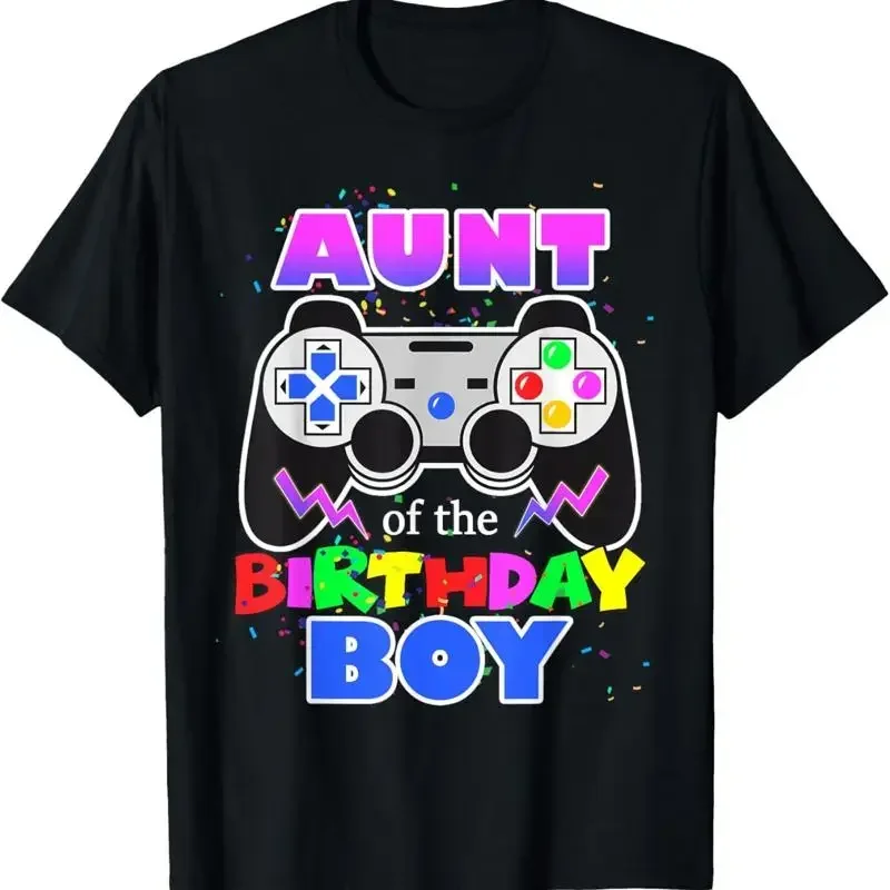 Aunt Of The Birthday Boy Video Game Gamer Auntie T Shirt