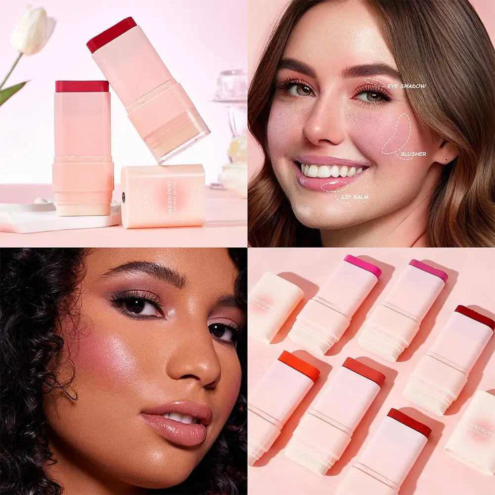 Bâtonnets de Blush polyvalents, couleur chair naturelle, mat, imperméable, hautement pigmenté, éclaircit le teint de la peau, pour les lèvres, les yeux et les joues