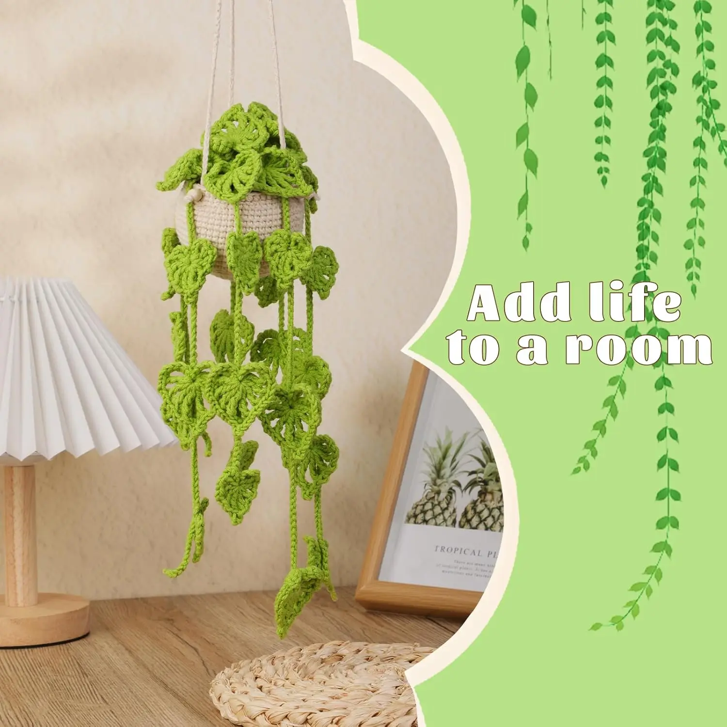 MIUSIE مجموعة الكروشيه للمبتدئين معلقة أصائص زرع الكروشيه كاتب كيت مع خطوة بخطوة فيديو تعليمي مجموعة الكروشيه الكاملة