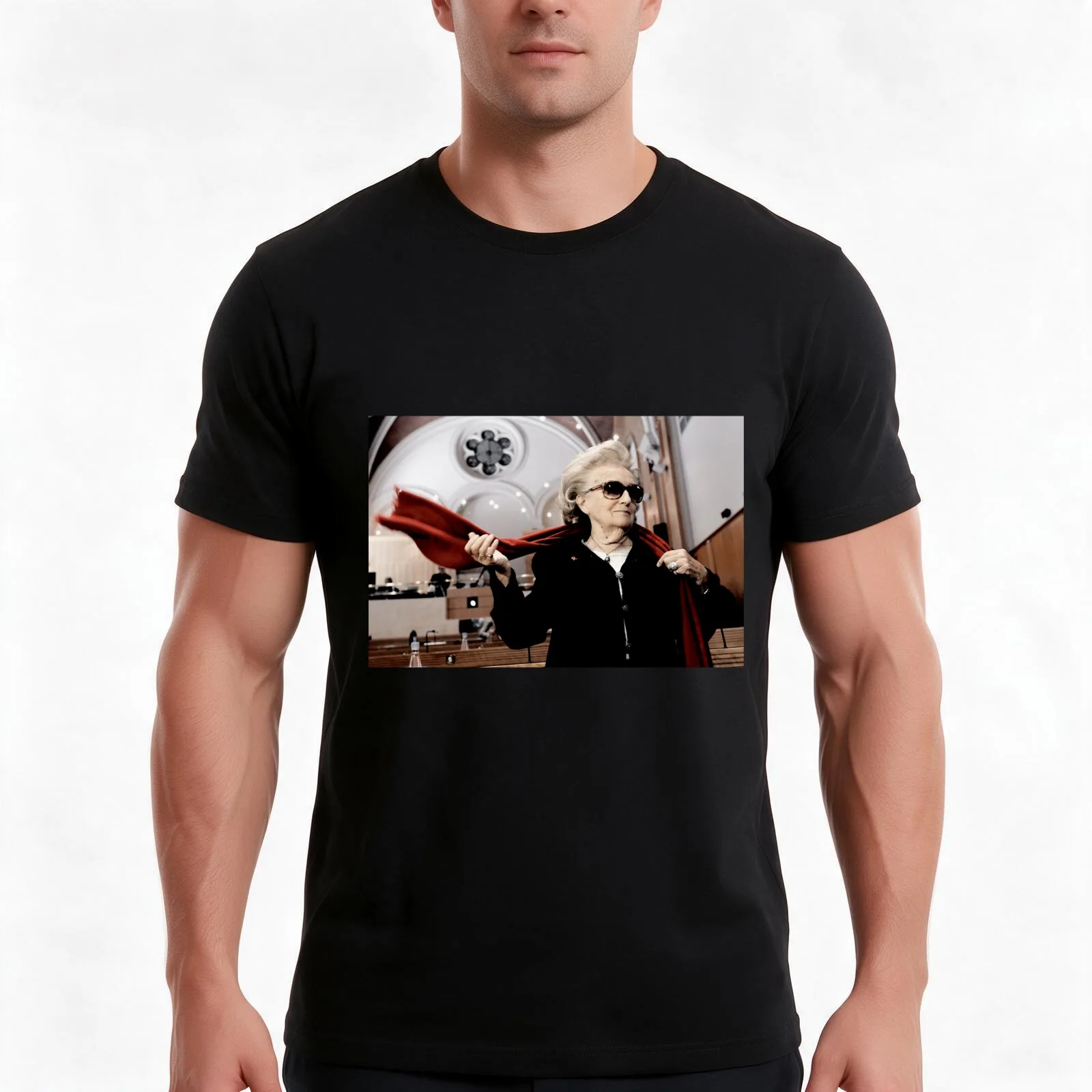 Bernadette Chirac - l'écharpe T-Shirt Summer Casual Cotton Tee Oversized Streetwear Tops Vintage Graphic Print 100% Cotton
