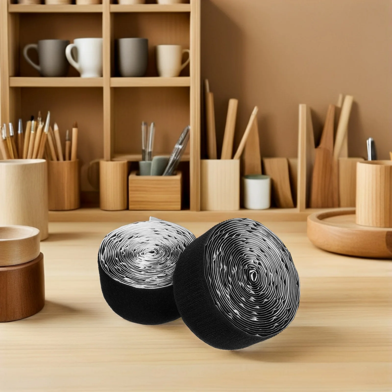 

1-рулонная черная широкая промышленная лента с крючком и петлей, сверхпрочная клейкая монтажная лента для наружных знаков, домашнего офиса