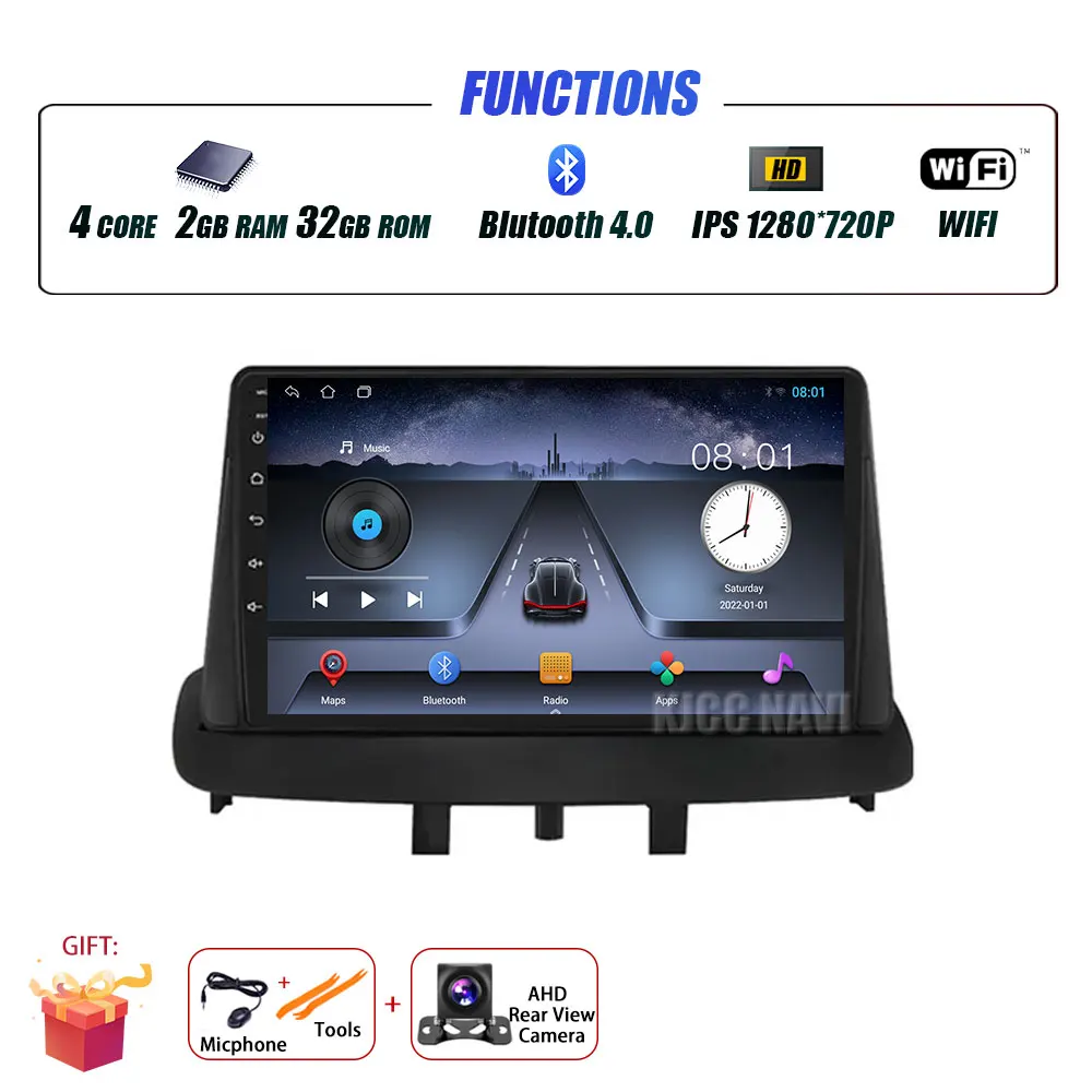 Android 16 voor Renault Megane 3 Fluence Samsung SM3 2008 - 2017 Multimedia Speler DSP CarPlay GPS Autoradio