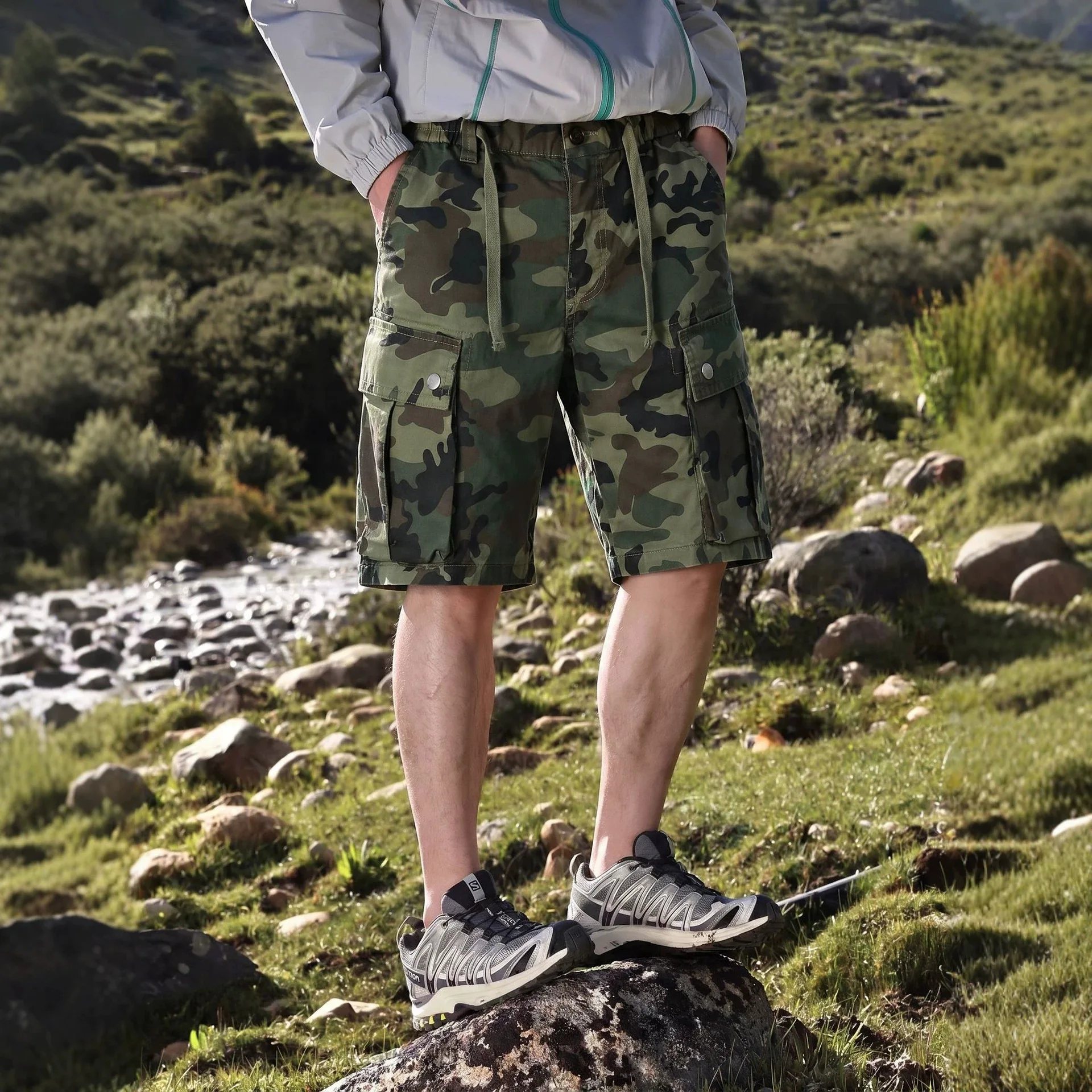 New Summer Men Cargo Shorts Japanese Style Bermuda Jogger Shorts Fashion Casual Beach Short Pants For Male Daily Outdoor Wear