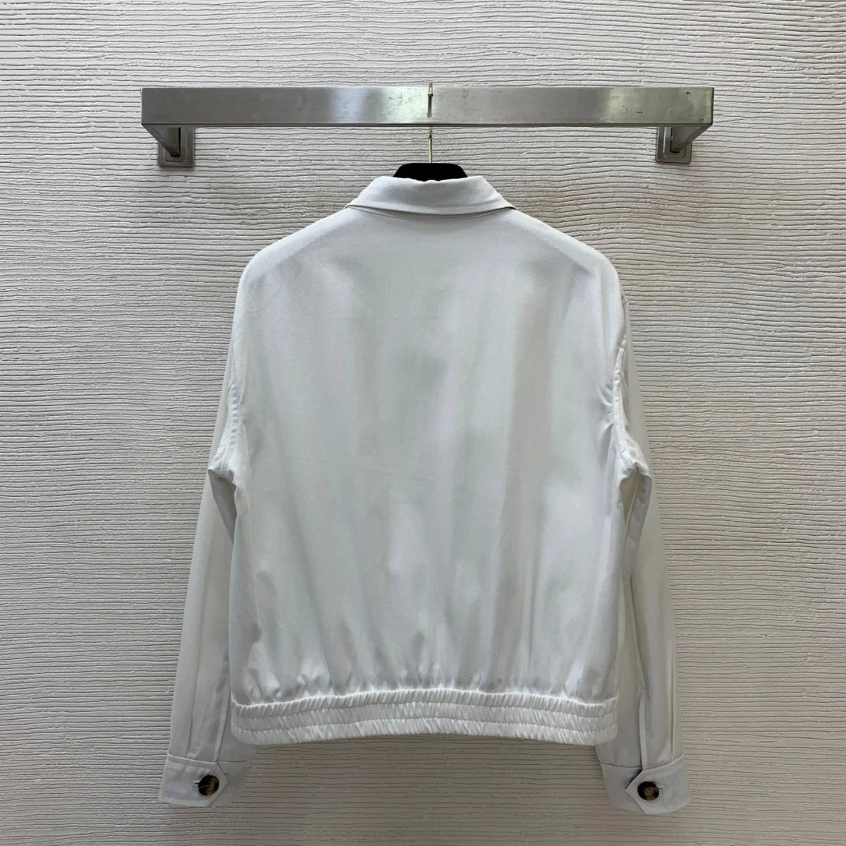 2026 high-quality women's lapel short zipper jacket with elastic hem and loose waist, loose shoulder drop--hb806
