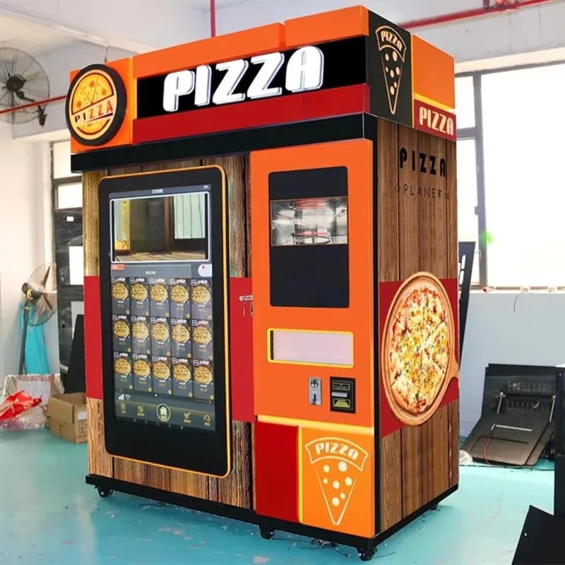 Fully Automated Pizza Maker Vending Machine Commercial Hot Pizza Cooking System Smart Touch Screen Cashless Pay Customized