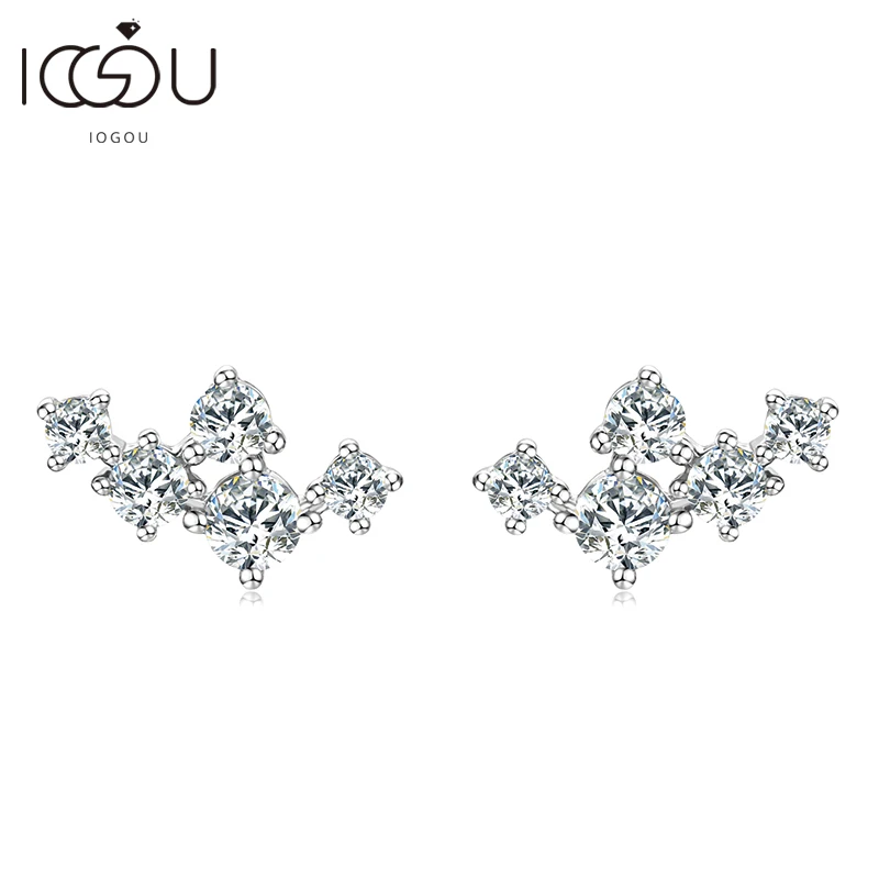 

IOGOU 3mm&2.5mm&2mm D VVS1 Moissanite Diamond Stud Earrings for Women 925 Silver Accessories High Quality Jewelry Engagement