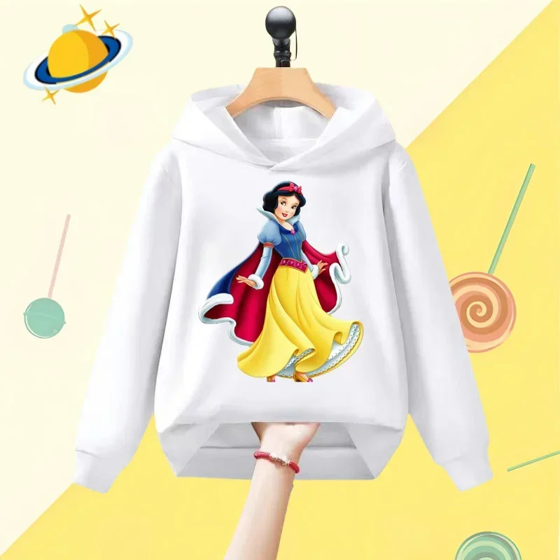 White Snow Princess Kids Hoodie Anime print Disney Kids Fall/Winter Cute blazer Kawaii girls hoodie casual knitwear