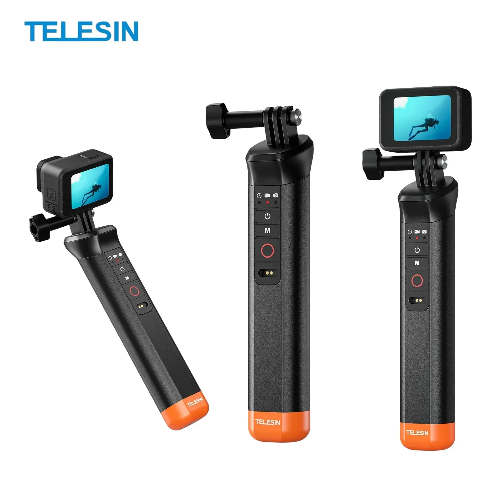 TELESIN Floating Hand Grip with Wireless Remote Control for Gopro Hero 13 12 11 10 9 Waterproof Monopod Action Camera Accessorie