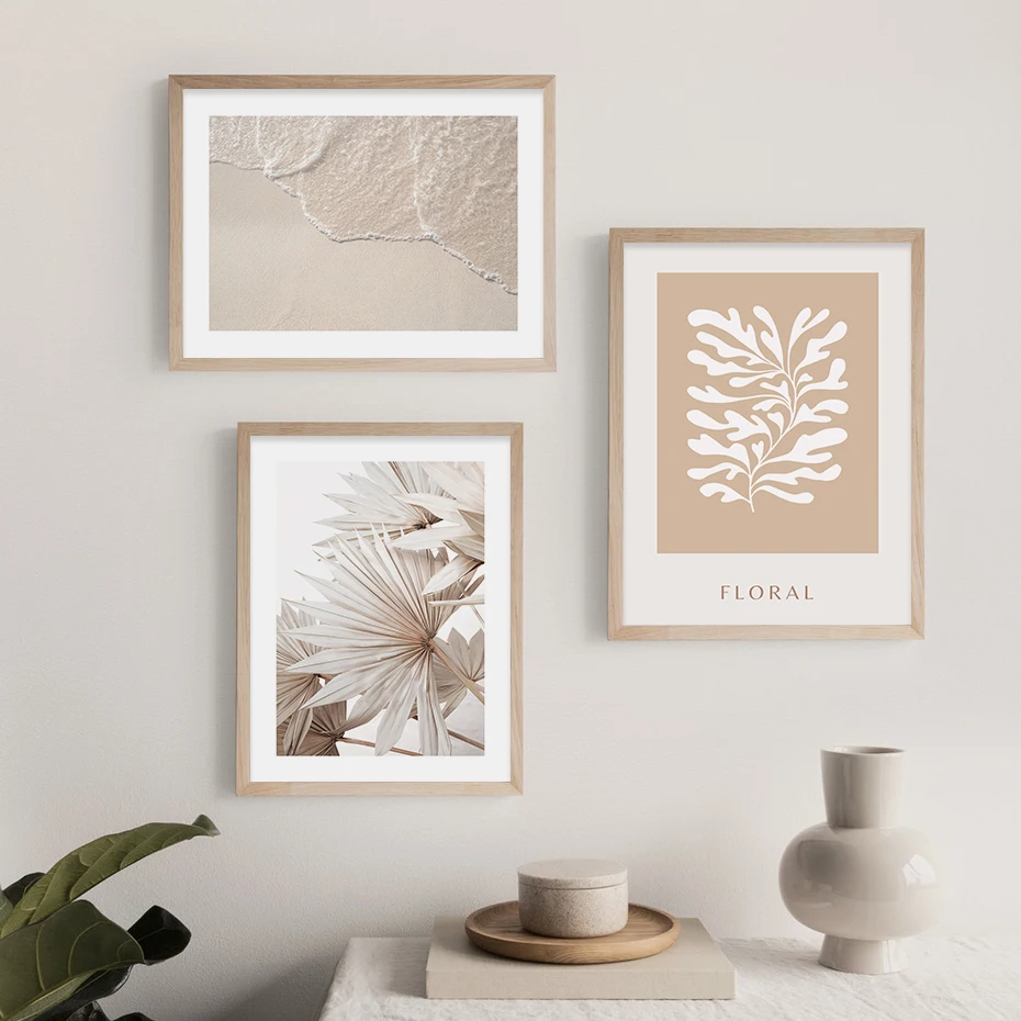 Modern Abstract Line Floral Leaves Sea Posters Canvas Painting Wall Art Print Pictures Bedroom Living Room Interior Home Decor