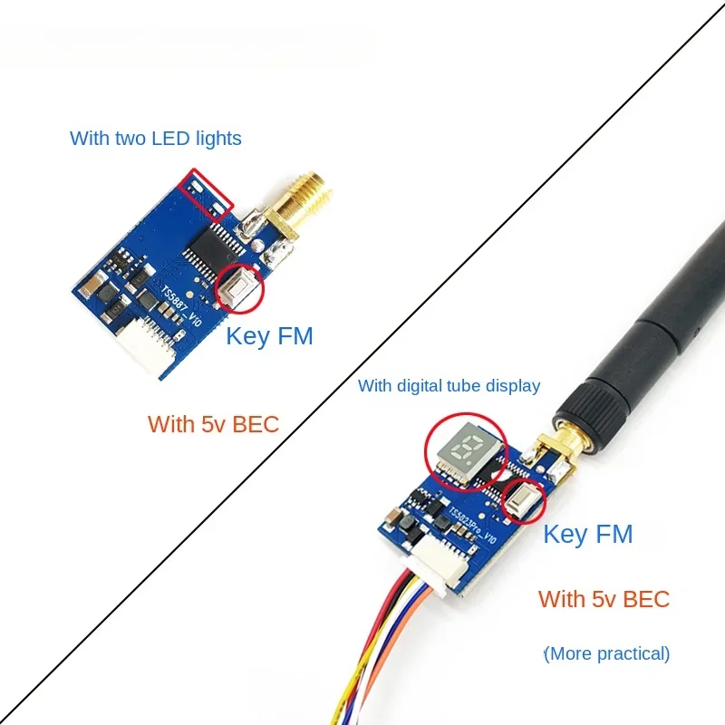 Drone Accessories FPV Model Airplane5.8G Image Transmission Transmitter Module 600mW Channel 40 Long Distance Transmission VTX