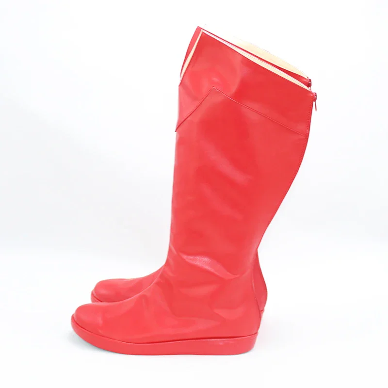 Movie Superhero Cosplay Clark Kent Boots Halloween Carnival Role Playing PU leather Custom Made Cosplay Clark Kent Red Shoes