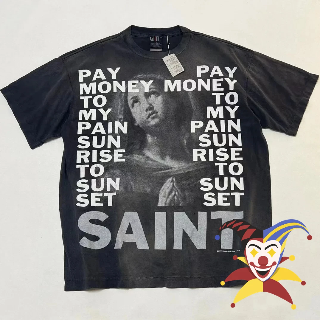 

Pay Money To My Paint Saint T Shirt Men Women Washed T-shirt Tops Tee