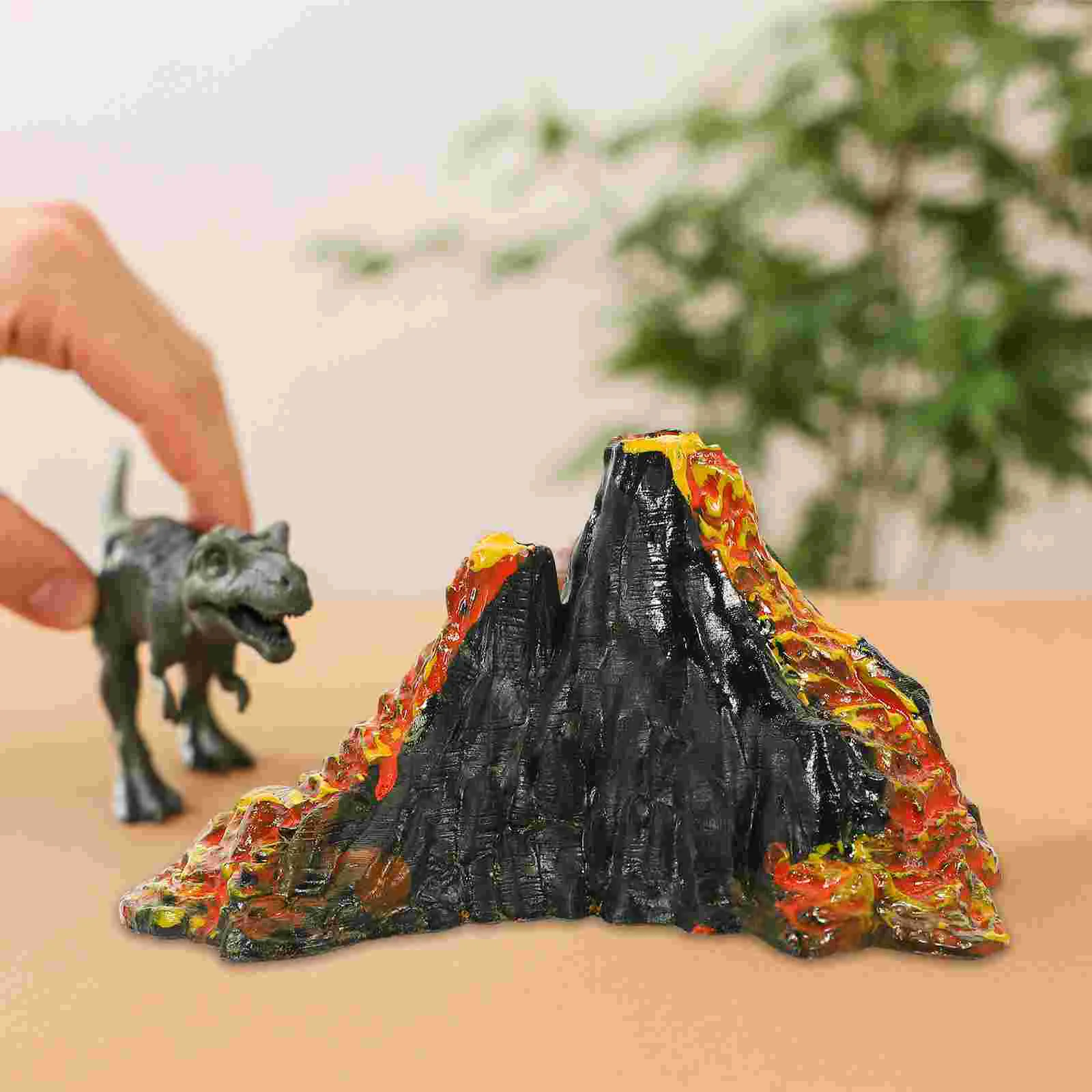 2 Pcs Simulated Volcano Model Toy for Children Simulation Adornments Fake Number Models Ornaments Artificial