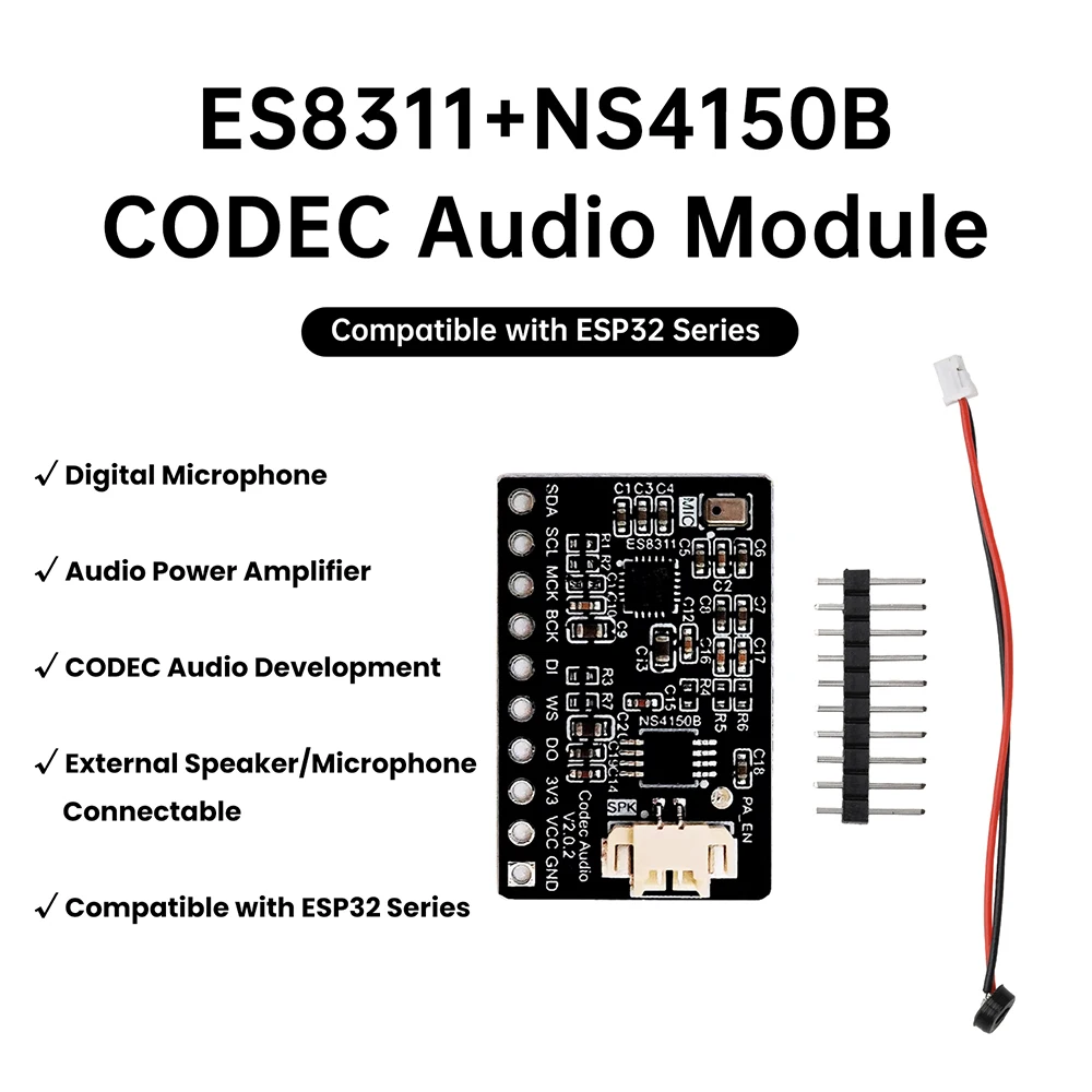 1PCS Digital Power Amplifier Audio Module with On-Board Microphone ES8311+NS4150B for Audio Projects