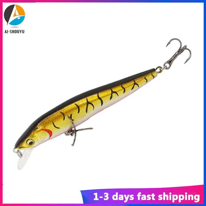 AI-SHOUYU Wobbler Vision Minnow Fishing Bait Super Twitching Casting Hard Bait Minnow Artificial Bait Swimbait  with 3 High Qual