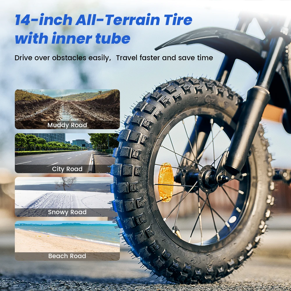 IScooter A14 vélo de saleté électrique pour enfants 500W 5.2Ah moto électrique 27 km/h vitesse maximale 14 pouces moto tout-terrain