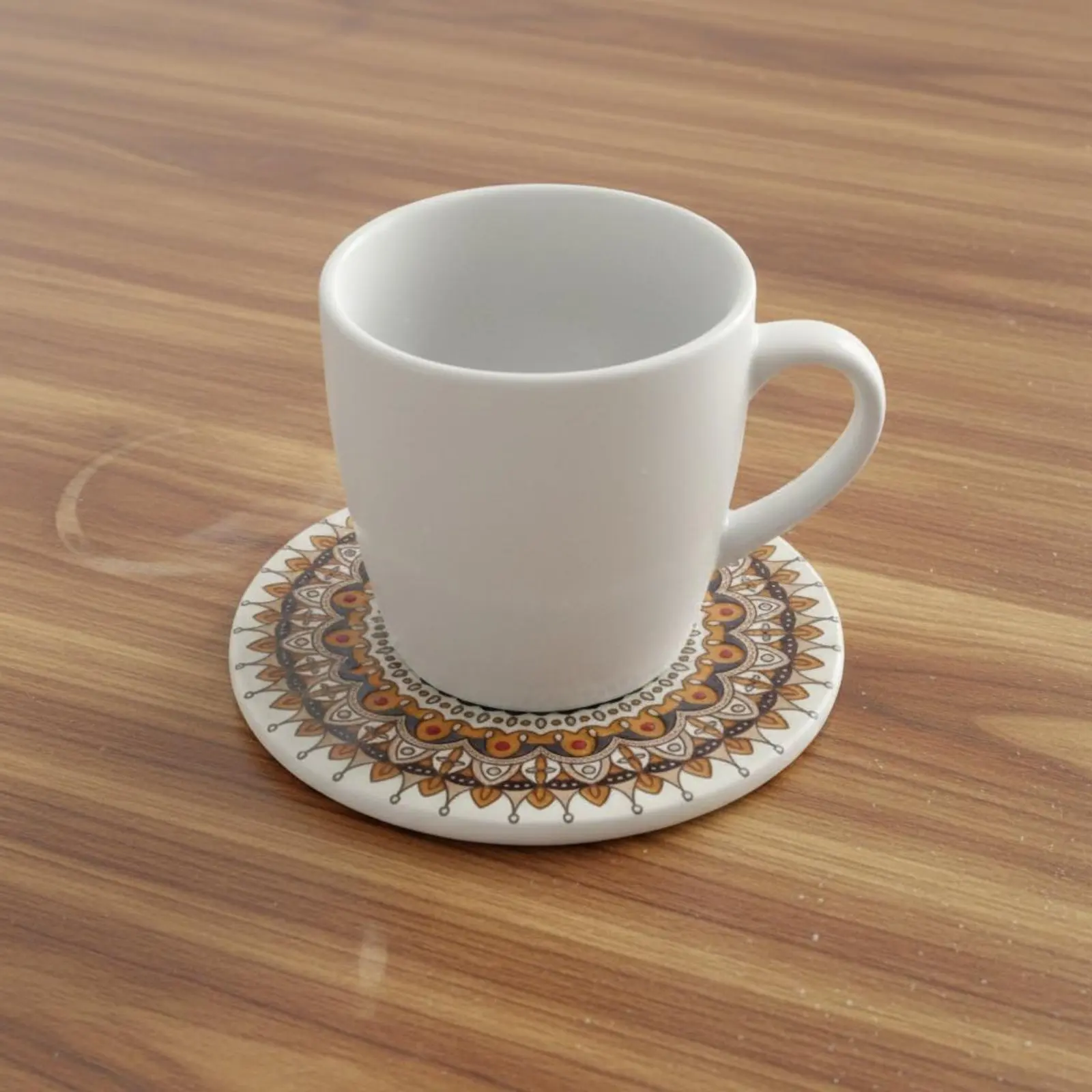 Ceramic Absorbent Drink Mat Protects Surfaces Absorbent Ceramic Drink Mat Mandala Pattern Drink Mat Heat-Insulating for Office