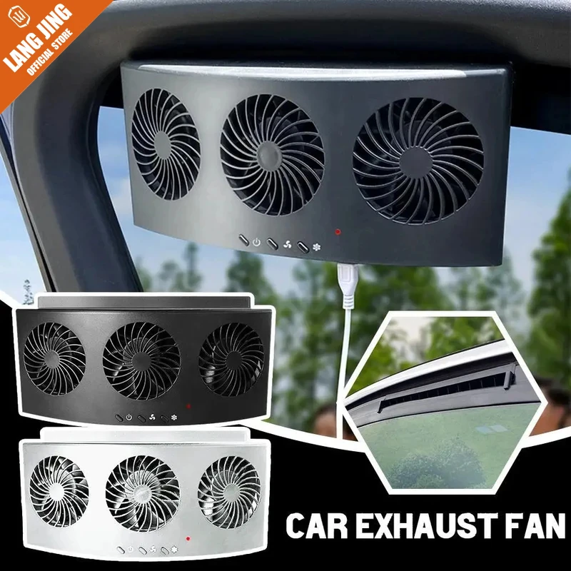 

Car Exhaust Fan USB Rechargeable/solar Air Circulation Cooling and Heat Dissipation High Wind Power 2/3 Head Ventilation Fan