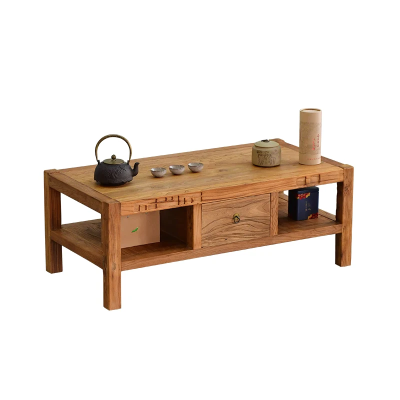 

Old elm sofa coffee table solid wood wabi sabi wind short coffee table