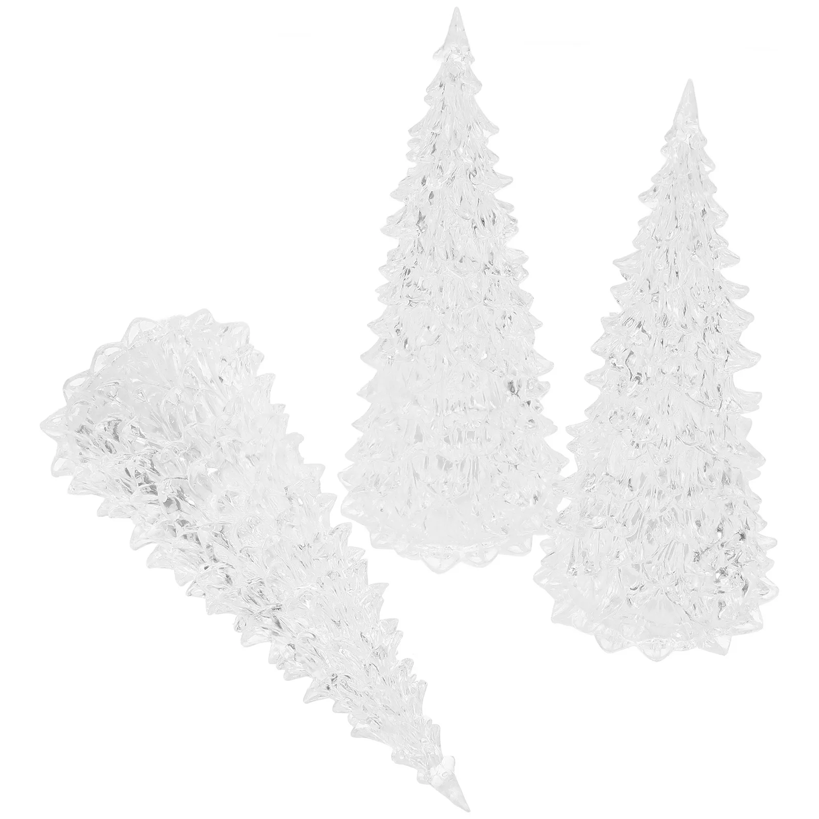 

3pcs Led Light Up Christmas Tree 7-Color Changing Mini Xmas Tree Tabletop Decor For Home Office Mall Holiday Party Centerpiece