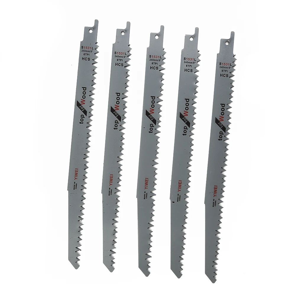 5PCS Reciprocating Saw Blades Saber Saw Handsaw Multi Saw Blade For Woodworking Saber Saw Blades S1531L Power Tools