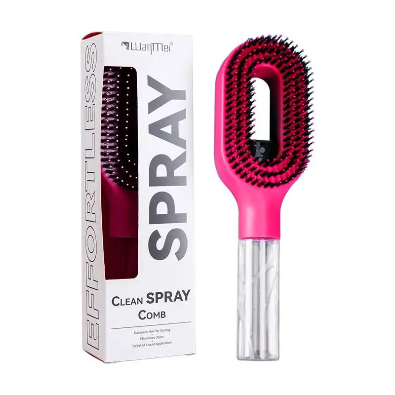 Hairbrush Sprayer Brush 2 in 1 Multi-functional Spray Bottle Comb with Water Spray Detangling Styling Salon Fluffy Modeling Comb