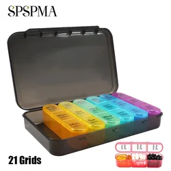 1Pcs Weekly Pill Organizer 4 Times a Day, Daily Pill Box 7 Day,Large Travel Pill Case with 28 Compartment,Vitamin and Supplement