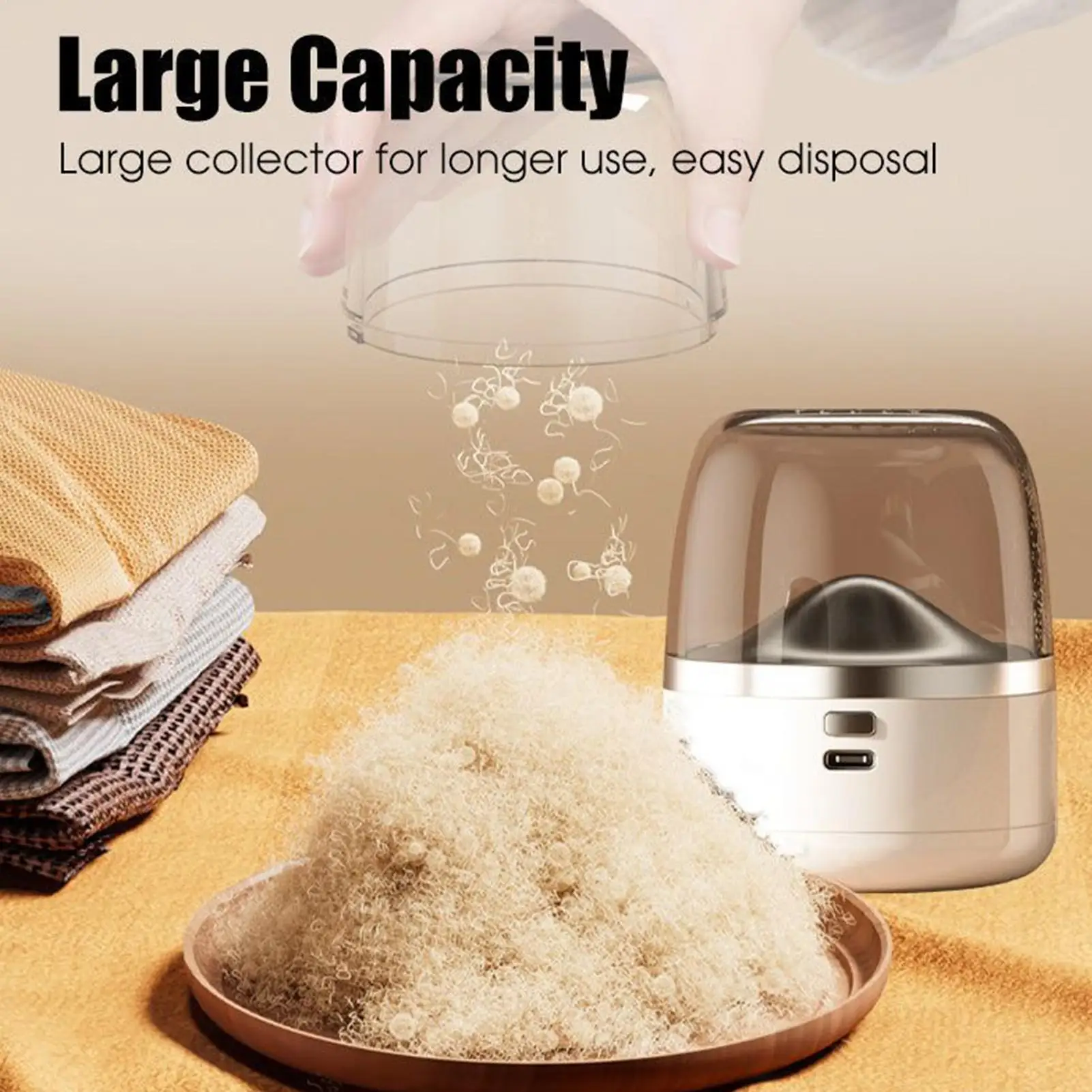 

Electric Lint Remover Portable High Speed Large Capacity Fabric Defuzzer Clothes Shaver Lint Removing Tool For Couch blanket